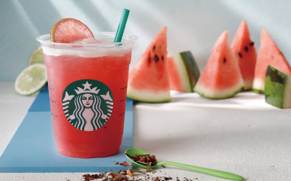 水感十足的西瓜在星巴克飲料裡！「Shaken Watermelon & Passion Tea」新發售 星巴克、