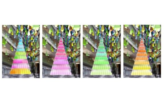 色彩繽紛的樹替表參道hills增添色彩「100種顏色的聖誕樹之森」登場 在原宿、表參道、表參道hills、