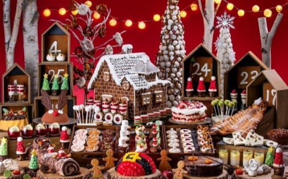 可以在東京台場希爾頓飯店享受「微型聖誕市集世界」的buffet即將舉辦 聖誕節、蛋糕、