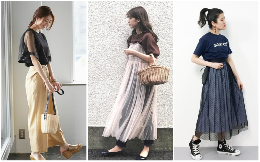 大熱天的穿搭瓶頸，日本女生用透膚薄紗來解決 