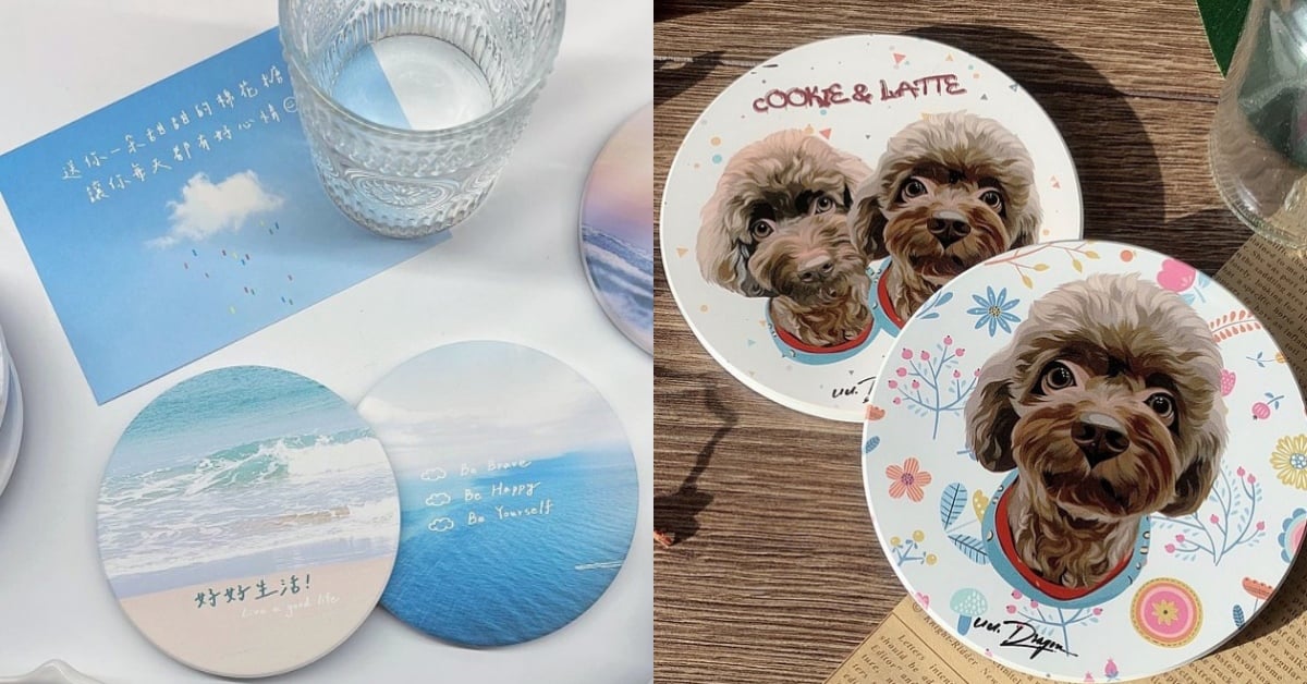 高顏值多款「硅藻土杯墊」推薦！喝冰飲不再煩惱桌面濕答答，夏日手寫風、超萌寵物客製款必收！ 硅藻土杯墊、硅藻土、杯墊、質感
