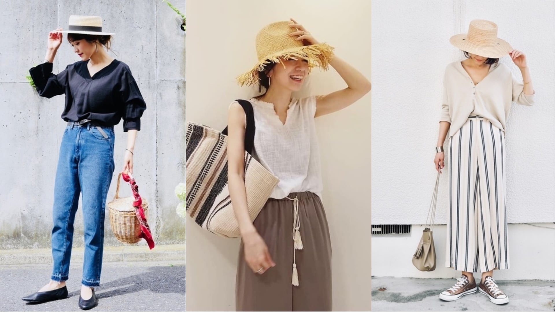 今夏帽款選這頂！看日本女生利用編織帽完成時髦穿搭 