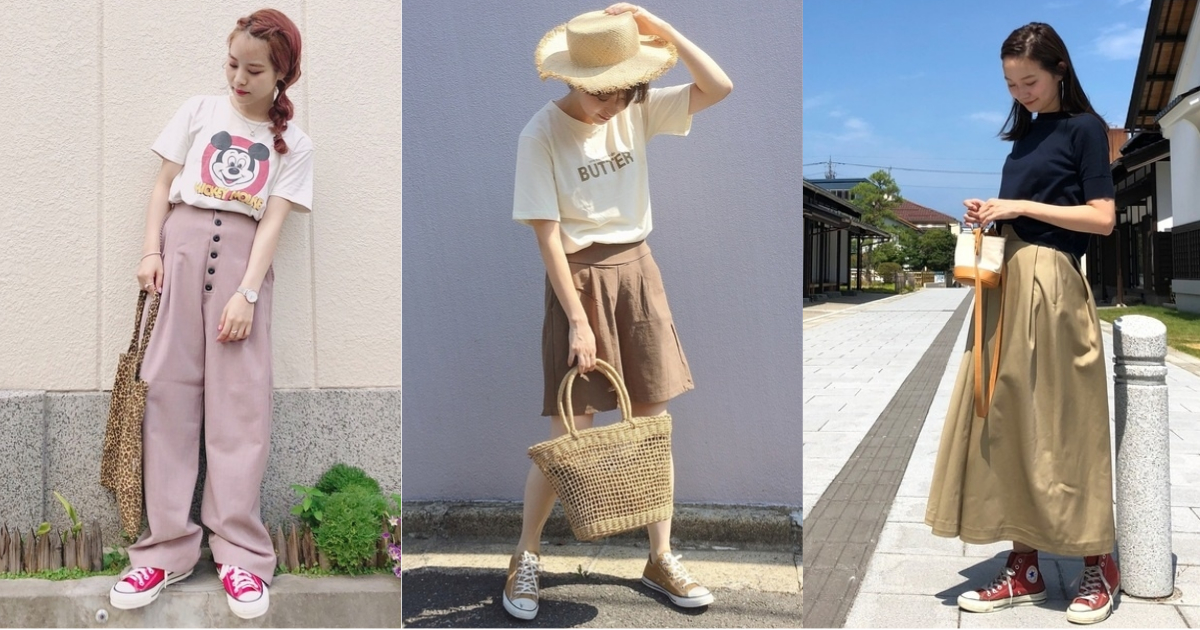 好想學起來的帆布鞋穿搭術！看日本女生如何用6色變換風格 