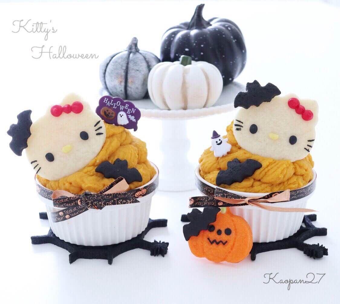 輕鬆製作出卡通甜點！「Kitty的南瓜蒙布朗」♡ 凱蒂猫、甜點、食譜、
