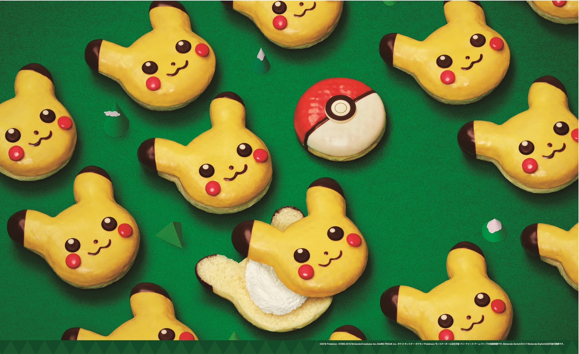 由mister donut發售皮卡丘和精靈球的「精靈寶可夢 甜甜圈」 甜點、皮卡丘、精靈寶可夢、