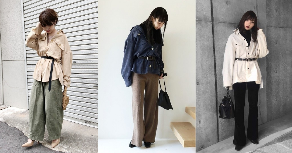 多一條腰帶就跟別人很不一樣！「Oversize 襯衫」的修身穿搭讓造型感再提升 